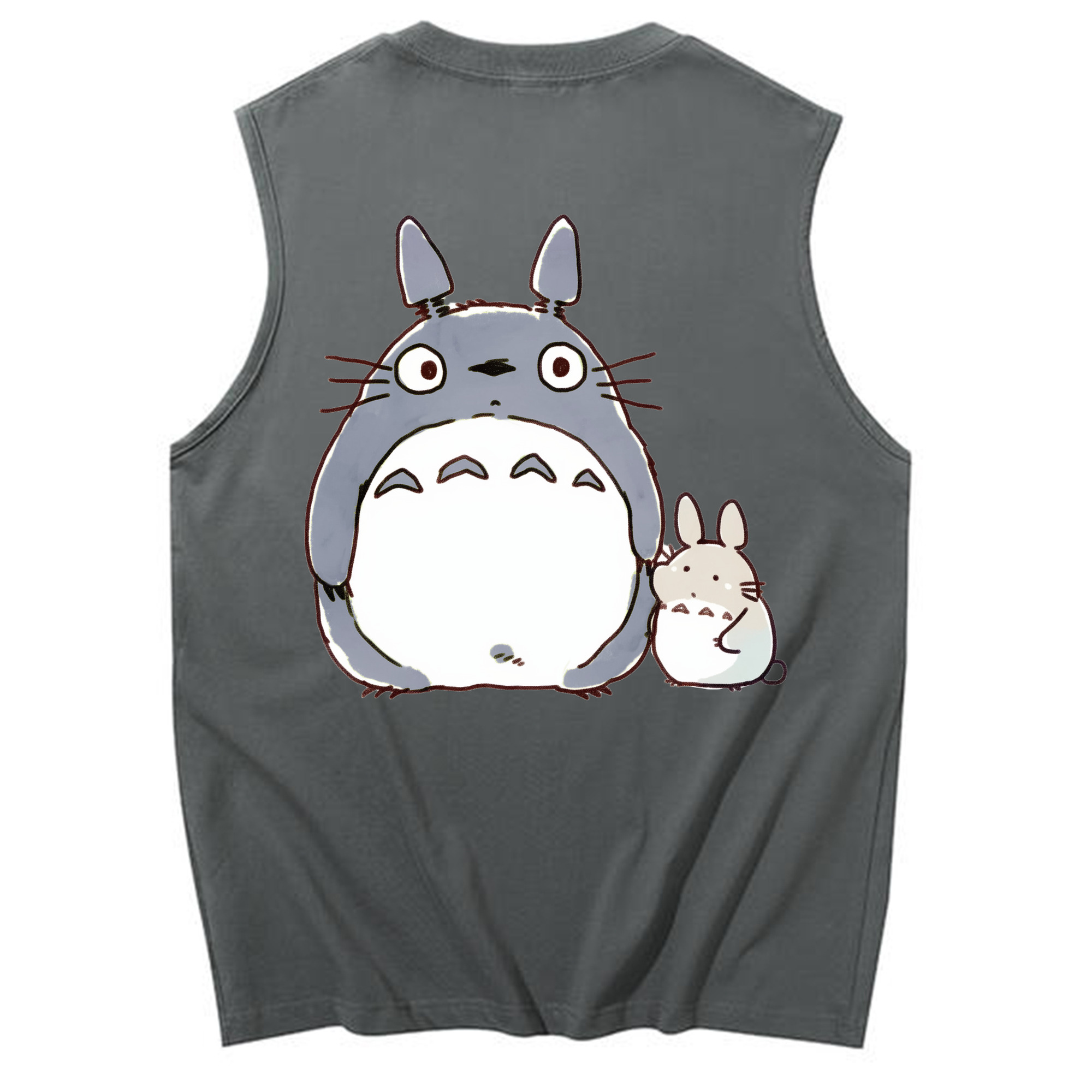 （画像用） となりのトトロ 草壁メイ 草壁サツキ My Neighbor Totoro Satsuki Kusakabe Mei Kusakabe コットン100％タンクトップ（背面プリント）